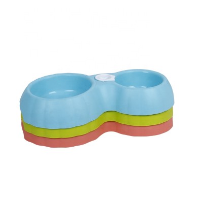 Durable Pet Bowl Double for Eating Drinking Funny Dog Bowl Plastic